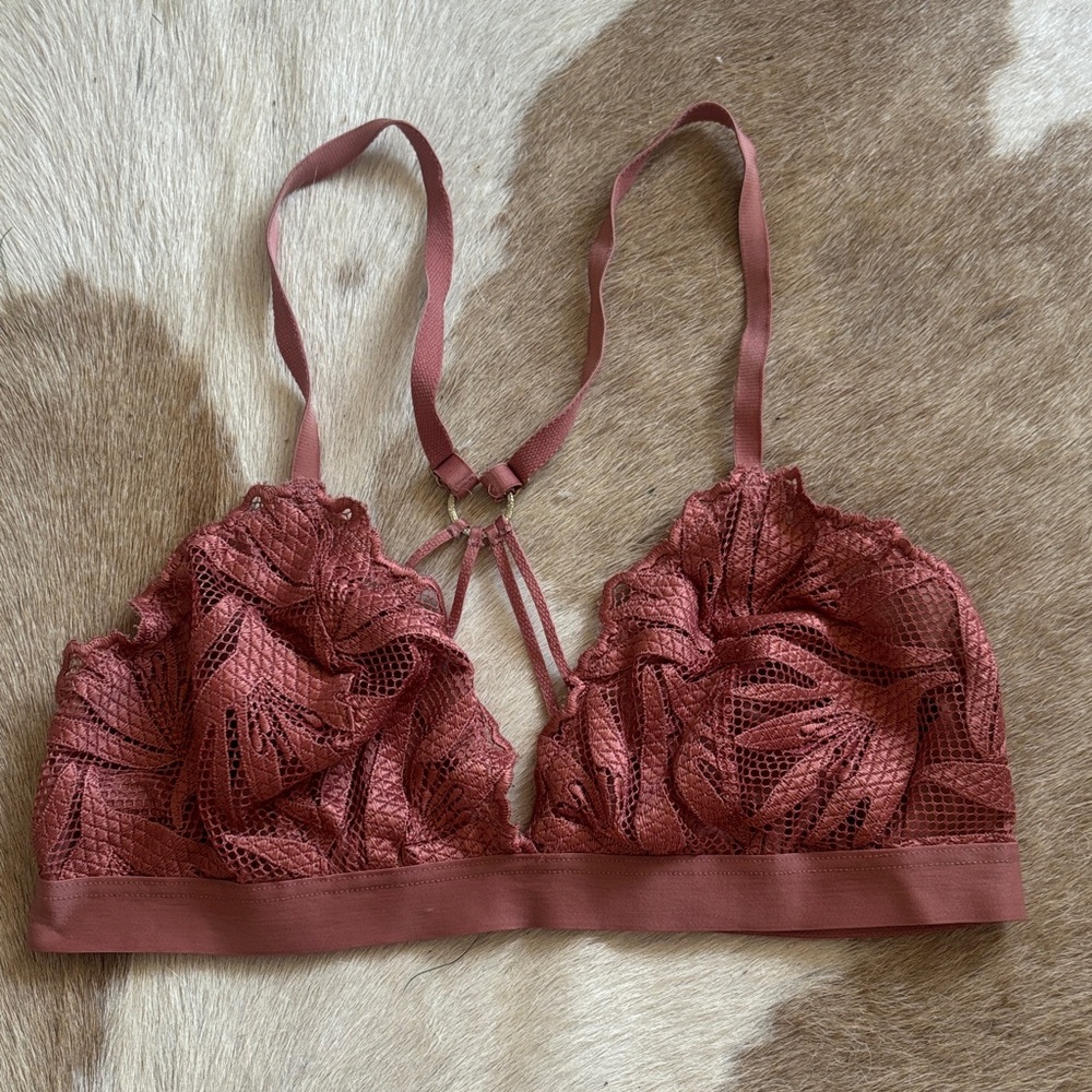 Aerie Lace Bralette in Warm Rust